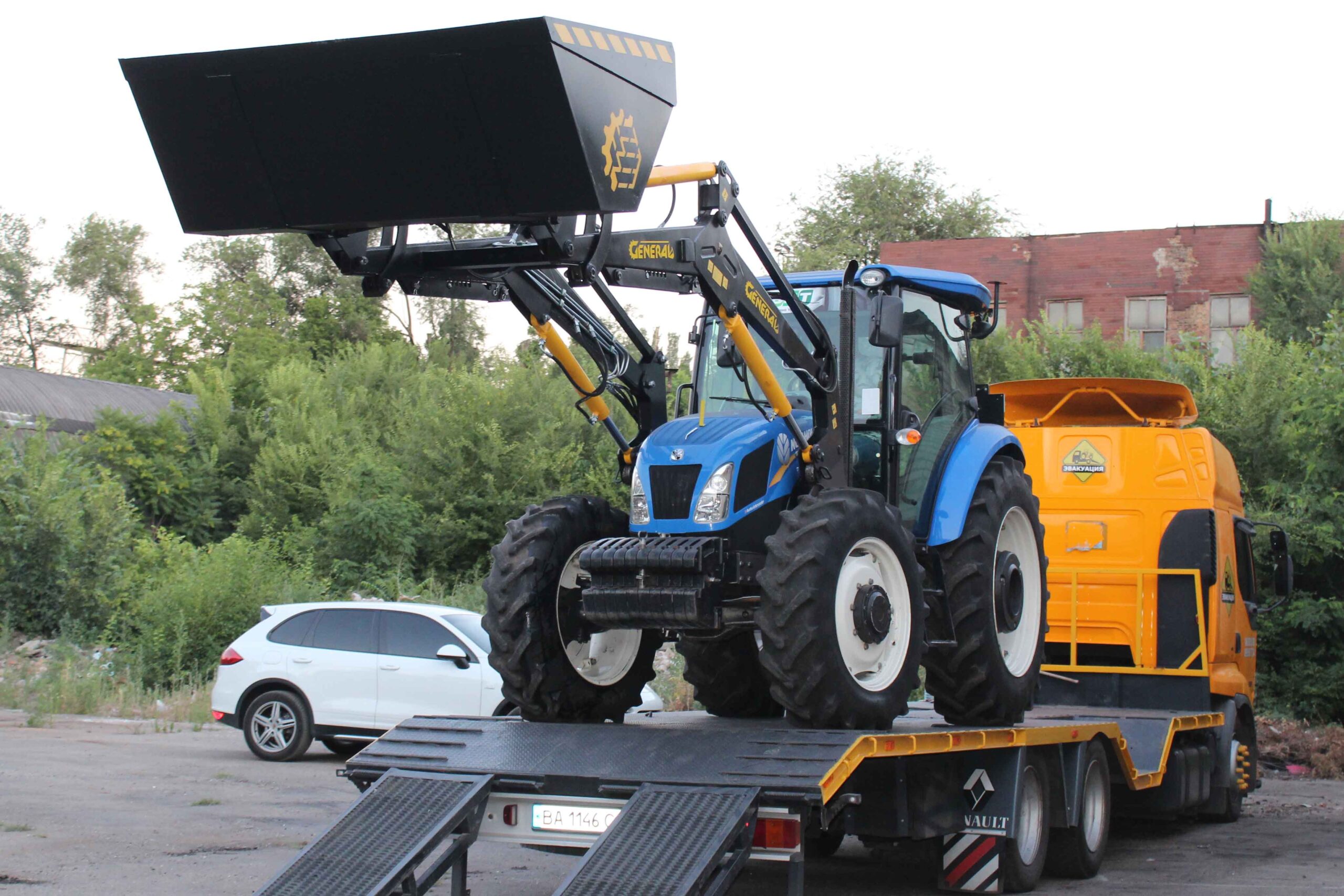 Быстросъемный фронтальный погрузчик КУН GENERAL X на трактор New Holland с ковшом - фото №4 Быстросъемный фронтальный погрузчик КУН GENERAL X на трактор New Holland с ковшом - фото №4